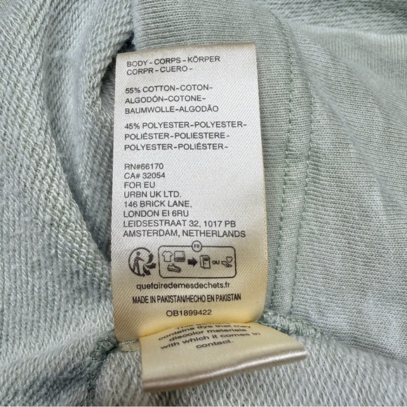 Free People Daisy Sweatshirt Washed Army Green Small S Oversized Heart OB1899422 - Picture 8 of 12